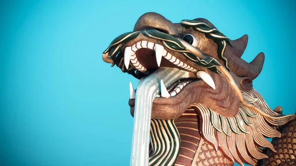 Chinese golden dragon statue — Stock Photo, Image