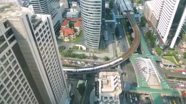 Filmati di vista a volo d'uccello di paesaggio urbano a Bangkok — Video Stock
