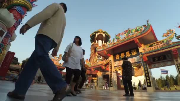 Les gens célèbrent le Nouvel An 2017 dans le parc au musée des descendants Dragon — Video