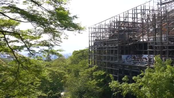 Kiyomizudera tempel op ingrijpende renovatie — Stockvideo