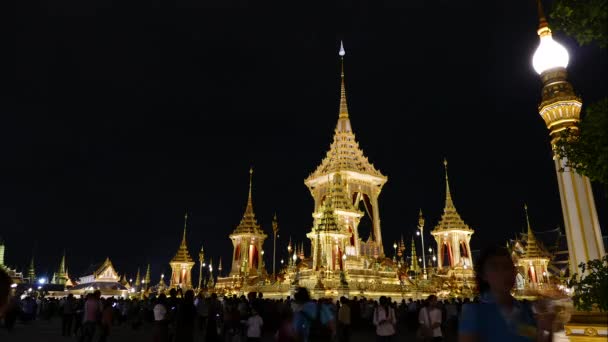 Bangkok Tajlandia Listopada Tłum Ludzi Odwiedź Royal Krematorium Jego Królewska — Wideo stockowe