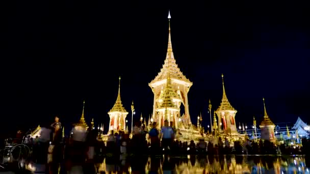 Bangkok Tajlandia Listopada Tłum Ludzi Odwiedź Royal Krematorium Jego Królewska — Wideo stockowe