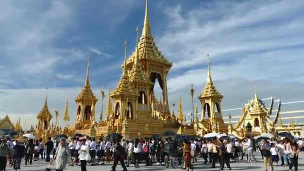 Bangkok Tajlandia Listopada Tłum Ludzi Odwiedź Royal Krematorium Jego Królewska — Wideo stockowe