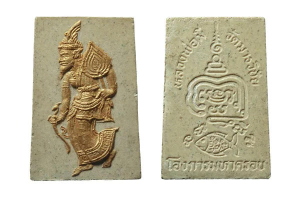 Amulet Tajlandii Tajski Pustelnik Statua Budda Amulet Białym Tle — Zdjęcie stockowe