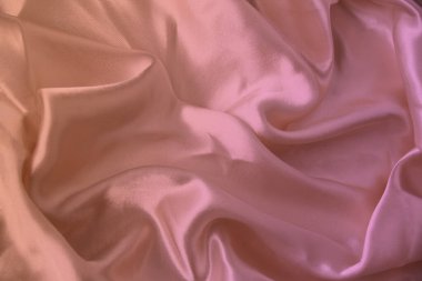 Pembe, mor, üst manzara, yakın çekim, kopyalama alanı olan ipek kumaşın güzel lüks dokusu