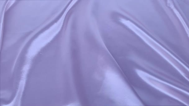 Beautiful Silk Fabric Delicate Lilac Color Draped Small Folds Soft — Stock Video
