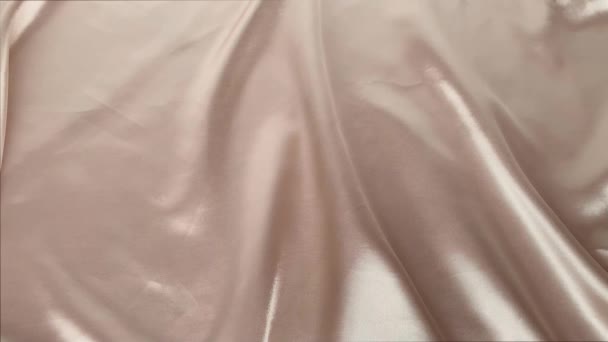 Beautiful Silk Fabric Delicate Cream Color Draped Small Folds Soft — Stock Video