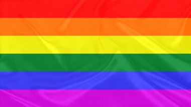 Güzel ipek Lgbt gökkuşağı bayrağı, Gurur bayrağı, küçük kıvrımlarla örtülmüş, nazikçe akan, kamu politikası, ekonomi, turizm, kopyalama alanı konsepti