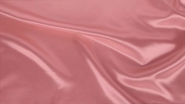 Красива Шовкова Тканина Ніжного Рожевого Кольору Намальована Дрібними Складками Яка — стокове відео