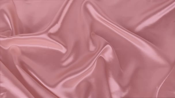 Krásná Hedvábná Tkanina Jemné Růžové Barvy Přikryté Malými Záhyby Měkké — Stock video