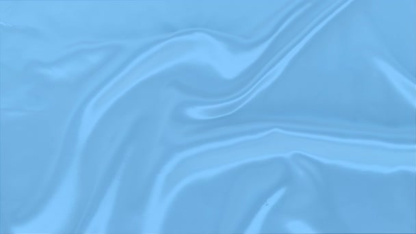 美しい青い絹の生地 小さなプレートでそっとドレープ 結婚式のコンセプト テクスチャ カードフォーム コピースペース — ストック動画