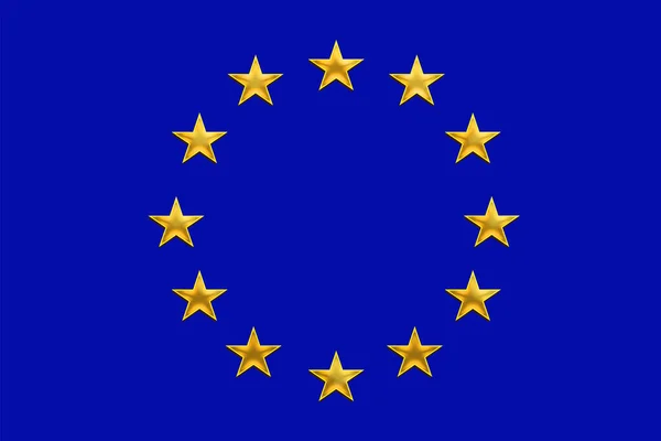 Foto de cerca de hermosa bandera de la Unión Europea estilizada de colores, símbolo de Europa unida en tela texturizada, concepto de turismo, emigración, economía y política, primer plano —  Fotos de Stock