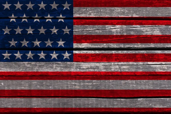 Foto de la hermosa bandera nacional de color del estado moderno de EE.UU. sobre tela texturizada, concepto de turismo, emigración, economía y política, primer plano — Foto de Stock