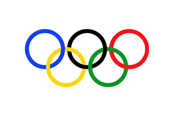 horizontal color Olympic flag, colored rings, doping test concept, medical examination