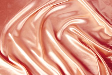 narin pembe parlayan ipek yumuşak kıvrımlar, lüks konsept, tasarımcı için arka plan, yatay, yakın çekim, kopyalama alanı