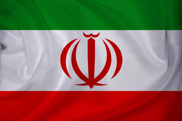 horizontal color national flag of modern state of Iran, beautiful silk, concept of tourism, economy, politics, emigration, independence day, copy space, template