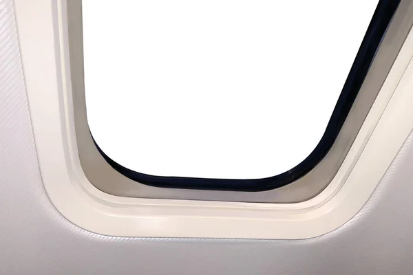 Isolate parts of the side of the aircraft with a porthole from the cabin, a frame for a heavenly landscape — 스톡 사진