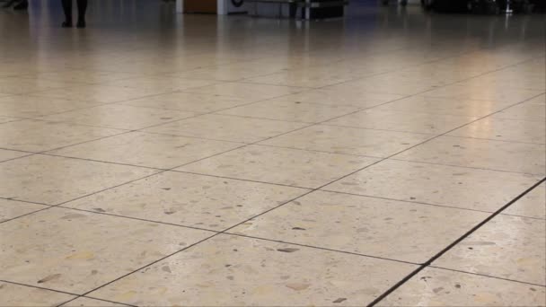 Bőröndöket Cipelő Emberek Lábai Repülőtéren Utazási Koncepció — Stock videók