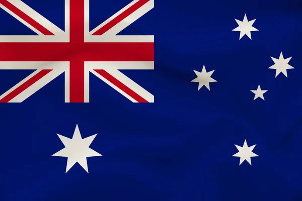 National flag of Australia on delicate silk with wind folds, travel concept, immigration, politics — Stock Photo, Image