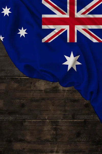 Modern Avustralya Devletinin Dikey Renk Ulusal Bayrağı Güzel Ipek Arka — Stok fotoğraf