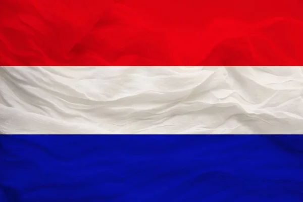 Nationalflagge Des Landes Holland Auf Sanfter Seide Mit Windfalten Reisekonzept — Stockfoto