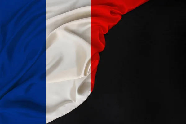 Drapeau National Couleur État Moderne France Belle Soie Blanc Noir — Photo