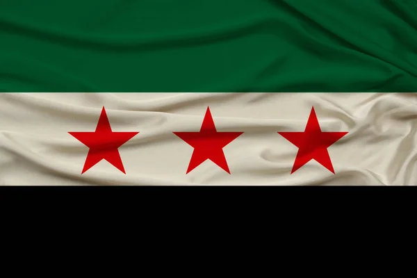 Schöne Fotografie Der Nationalflagge Der Syrischen Opposition Auf Zarter Glänzender — Stockfoto