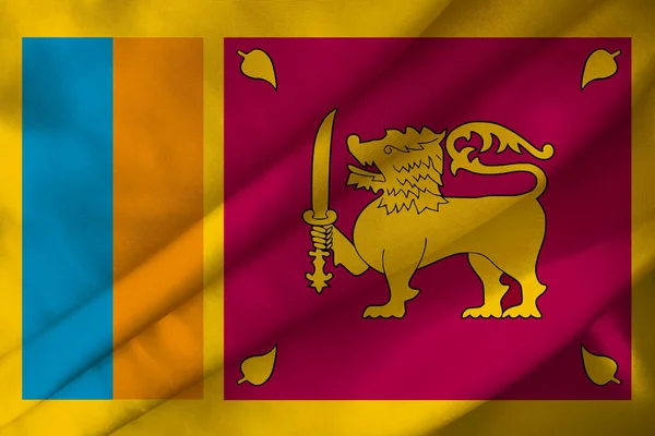 Seide Nationalflagge Von Sri Lanka Flattert Sanft Wind Konzept Tourismus — Stockfoto