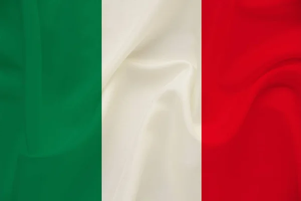 Bandeira Nacional País Itália Seda Suave Com Dobras Vento Conceito — Fotografia de Stock
