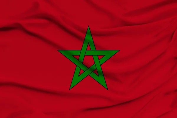 Photo Drapeau National Etat Maroc Sur Une Texture Luxueuse Satin — Photo