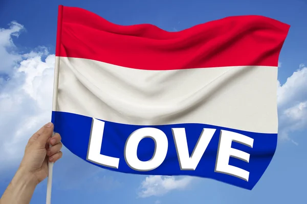 Foto Den Vackra Färgade Nationella Flaggan Den Moderna Staten Nederländerna — Stockfoto
