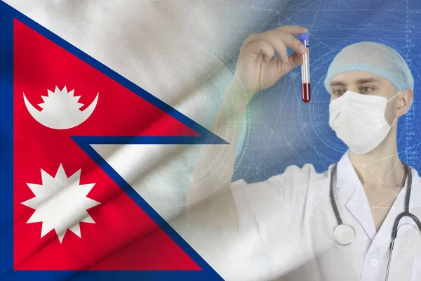 Науковець Доктор Проводить Аналіз Крові Розробляє Вакцину Ліки Від Непальського — стокове фото