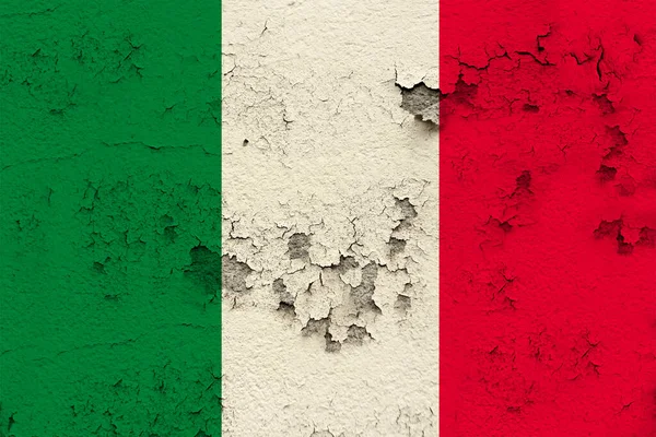 Nationell Flagga Den Moderna Staten Italien Gammal Historisk Vägg Med — Stockfoto