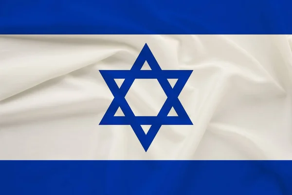 Εθνική Σημαία Της Χώρας Του Ισραήλ Απαλό Μετάξι Πτυχώσεις Του — Φωτογραφία Αρχείου