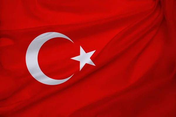 Foto Der Schönen Farbigen Nationalflagge Des Modernen Staates Türkei Auf — Stockfoto