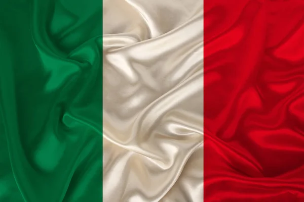 Foto Della Bandiera Nazionale Italia Una Lussuosa Texture Raso Seta — Foto Stock