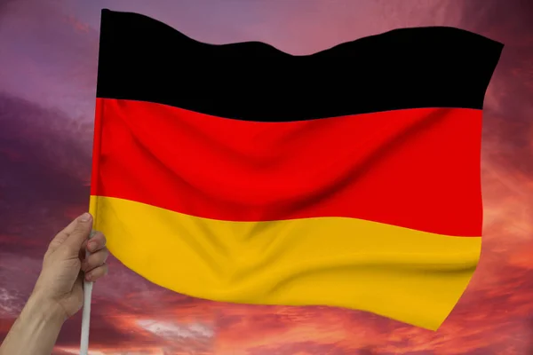 Németország Modern Államának Selyem Nemzeti Zászlaja Turizmus Gazdaság Politika Kivándorlás — Stock Fotó