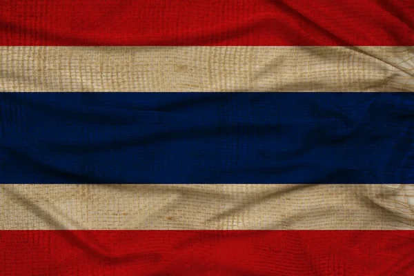 Фото Красивого Цветного Национального Флага Современного Государства Таиланд Текстурированной Ткани — стоковое фото