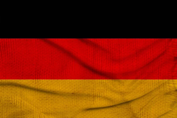 Photo Beautiful Colored National Flag Modern State Germany Textured Fabric — Stock Photo, Image