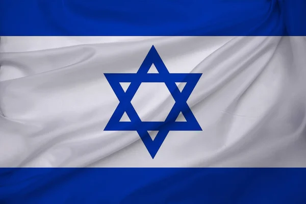 Izraeli Selyem Nemzeti Zászló Modern Állam Gyönyörű Redők Koncepció Turizmus — Stock Fotó