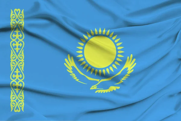 Foto Yang Indah Dari Bendera Nasional Berwarna Negara Modern Kazakhstan — Stok Foto