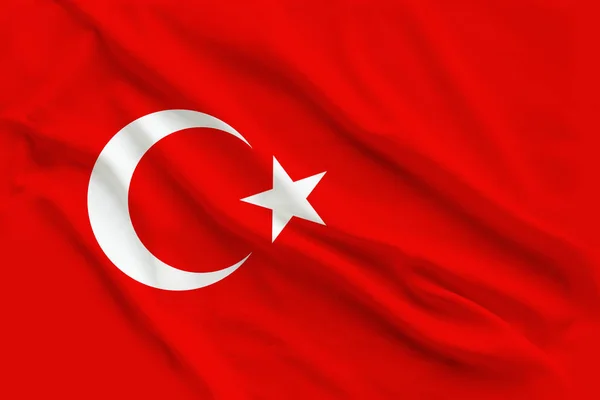 Foto Der Schönen Farbigen Nationalflagge Des Modernen Staates Türkei Auf — Stockfoto