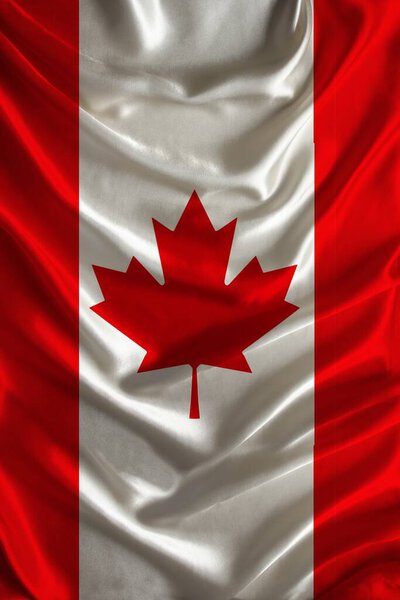 Vertical Silk National Flag Modern State Canada Beautiful Folds Concept Royalty Free Stock Photos
