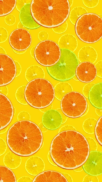 Cute Set Orange Slices Orange Lemon Citron Menu Recipe Concept — Stock Photo, Image