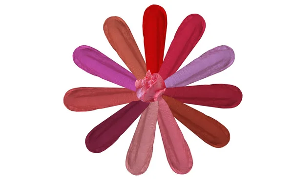 Rossetto Astratto Pennellate Macchia Sfondo Perla Texture Rosa Colore Rosso — Foto Stock