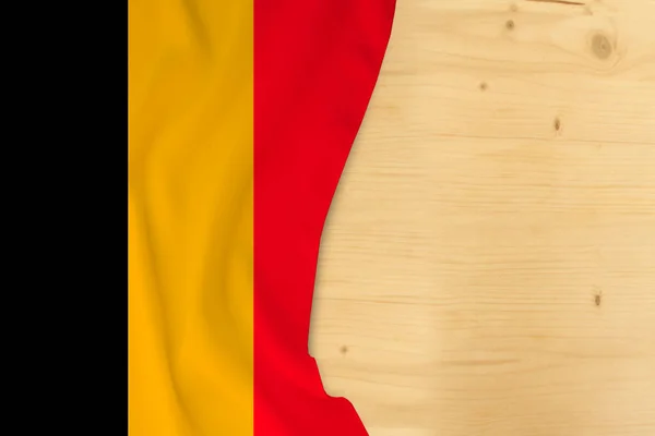 Bélgica País Color Seda Bandera Nacional Mocap Madera Vacía Para — Foto de Stock