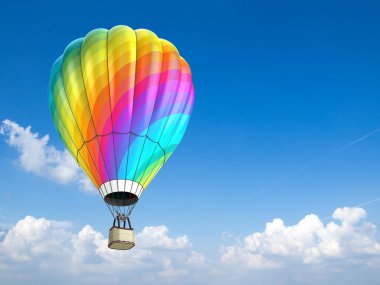 sıcak hava balon - 3d çizim