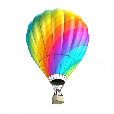 Sıcak hava balonu beyazda izole edildi