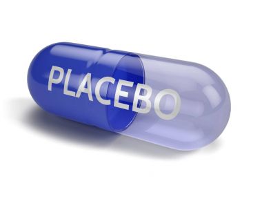 Plasebo etkisi ile boş hap. 3D çizim