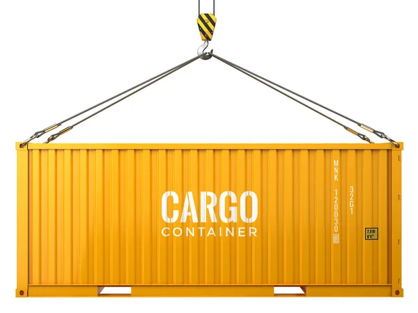 Cargo nákladní přepravní kontejner izolovaných na bílém pozadí — Stock fotografie